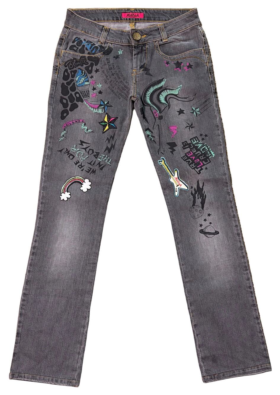Killah Rag Flake Miss Sixty Y2K 2000s Trix Low Rise Denim Jeans Women's 27